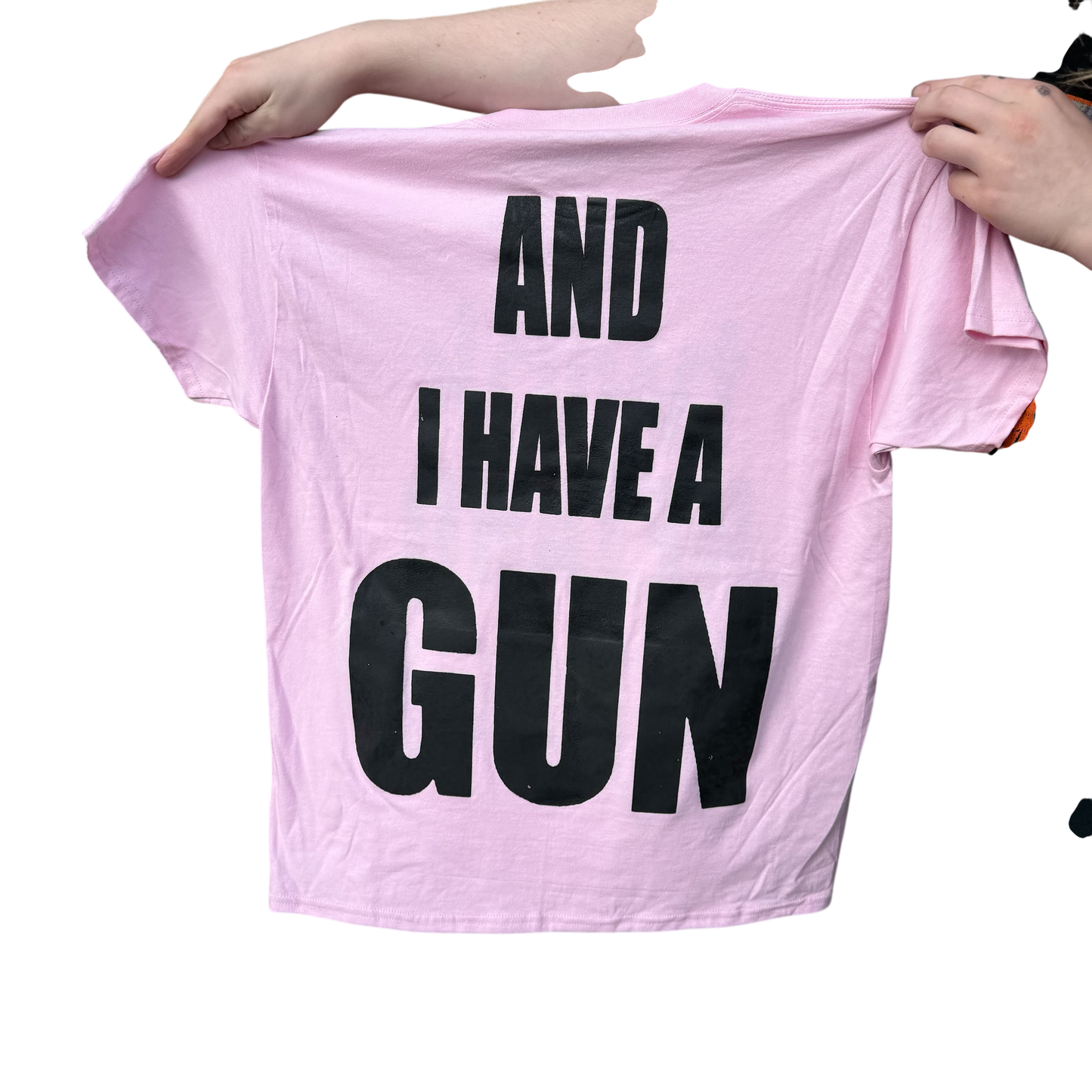 Twink Retard Faggot And I Have A Gun T-Shirt White HARDCORE THOUGHTS X JUNA COLLAB