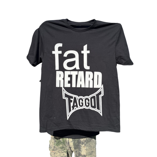Fat Retard Faggot And I Have A Boner T-Shirt BLACK HARDCORE THOUGHTS X JUNA COLLAB